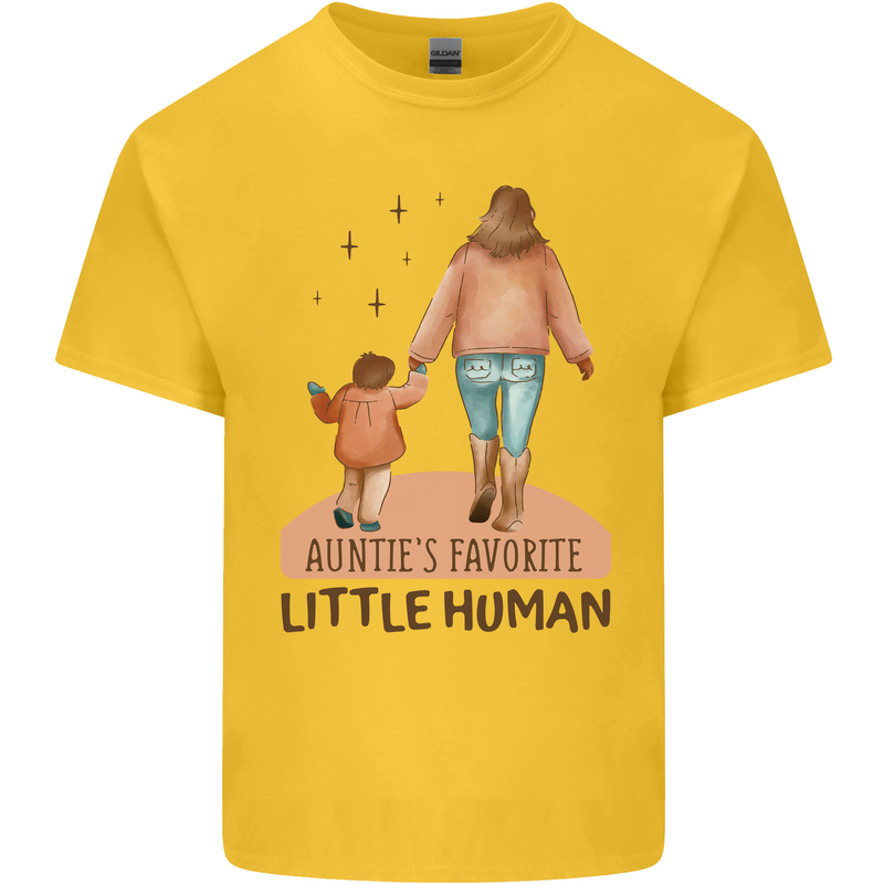 Aunties Favourite Human Funny Niece Nephew Mens Cotton T-Shirt Tee Top Yellow