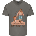 Aunties Favourite Human Funny Niece Nephew Mens V-Neck Cotton T-Shirt Charcoal