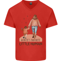 Aunties Favourite Human Funny Niece Nephew Mens V-Neck Cotton T-Shirt Red
