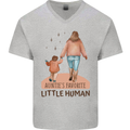 Aunties Favourite Human Funny Niece Nephew Mens V-Neck Cotton T-Shirt Sports Grey