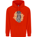 Aussie Doodle Mens 80% Cotton Hoodie Bright Red