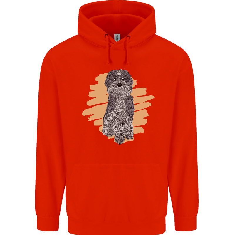 Aussie Doodle Mens 80% Cotton Hoodie Bright Red