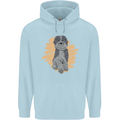 Aussie Doodle Mens 80% Cotton Hoodie Light Blue