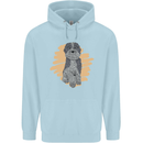 Aussie Doodle Mens 80% Cotton Hoodie Light Blue