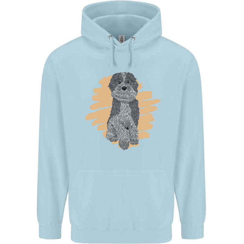 Aussie Doodle Mens 80% Cotton Hoodie Light Blue