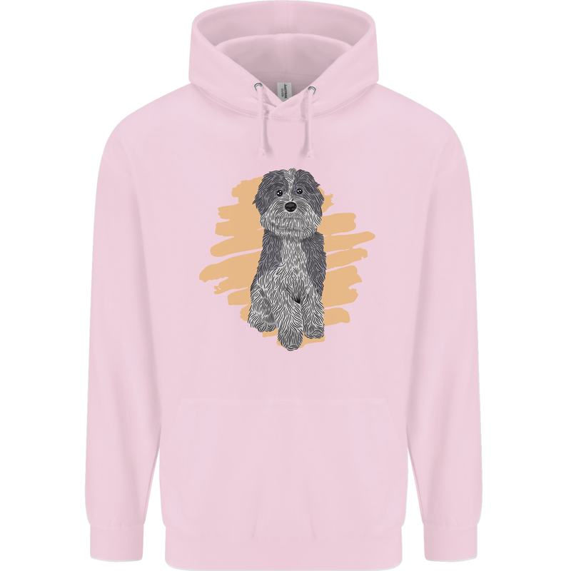 Aussie Doodle Mens 80% Cotton Hoodie Light Pink