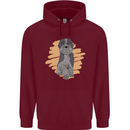 Aussie Doodle Mens 80% Cotton Hoodie Maroon