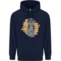 Aussie Doodle Mens 80% Cotton Hoodie Navy Blue