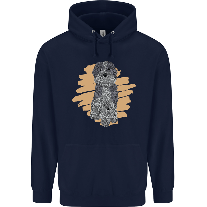 Aussie Doodle Mens 80% Cotton Hoodie Navy Blue