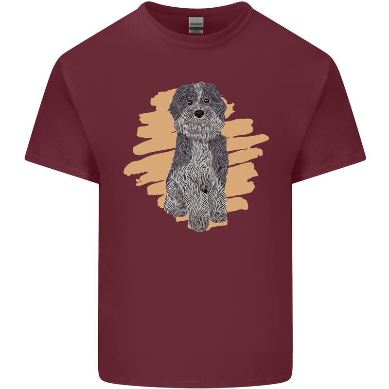 Aussie Doodle Mens Cotton T-Shirt Tee Top Maroon