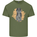 Aussie Doodle Mens Cotton T-Shirt Tee Top Military Green