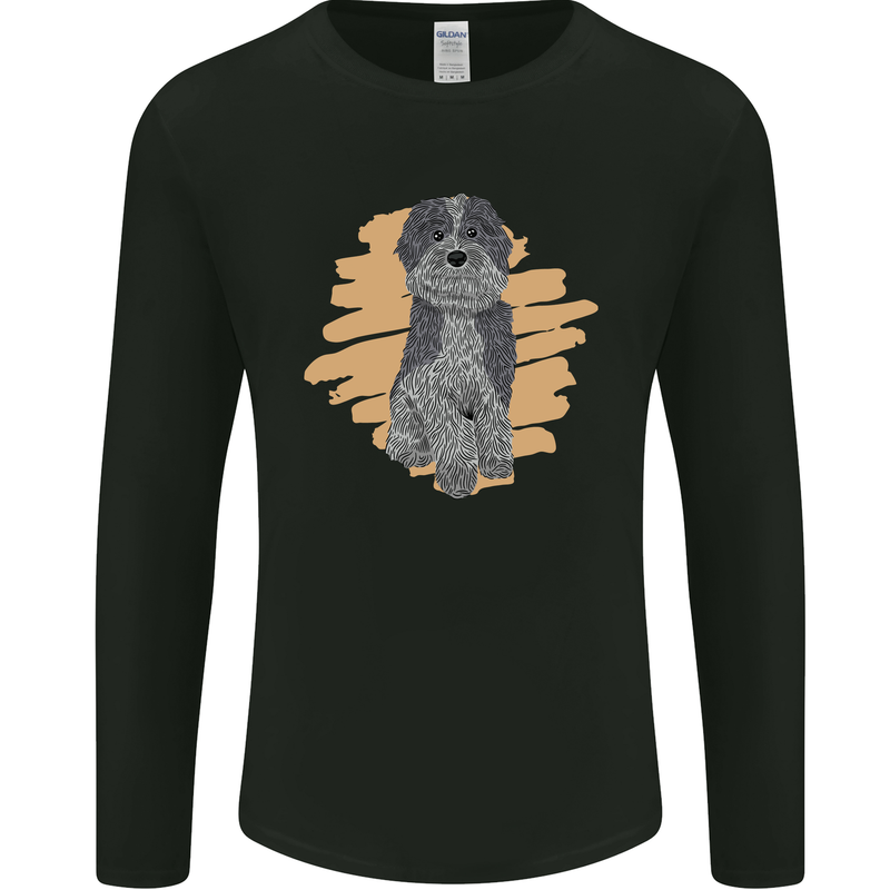 Aussie Doodle Mens Long Sleeve T-Shirt Black
