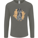 Aussie Doodle Mens Long Sleeve T-Shirt Charcoal