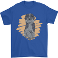 Aussie Doodle Mens T-Shirt 100% Cotton Royal Blue