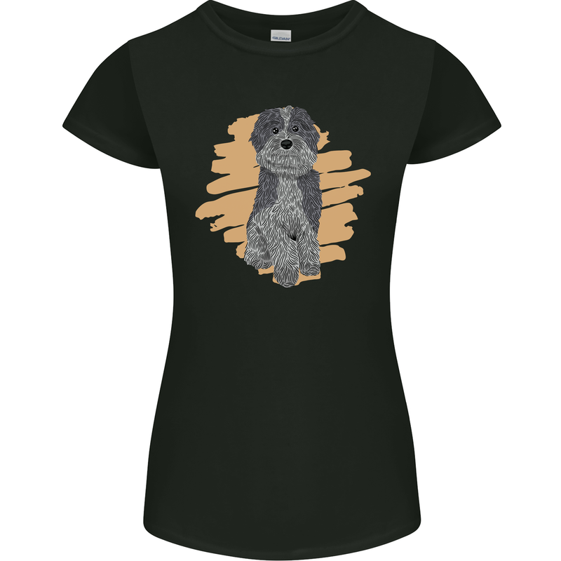 Aussie Doodle Womens Petite Cut T-Shirt Black