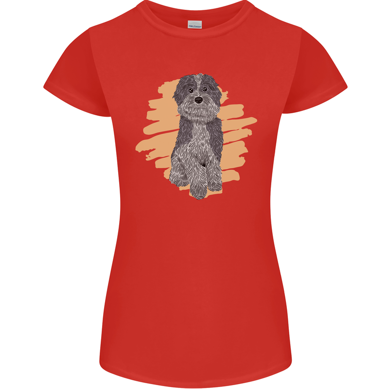 Aussie Doodle Womens Petite Cut T-Shirt Red