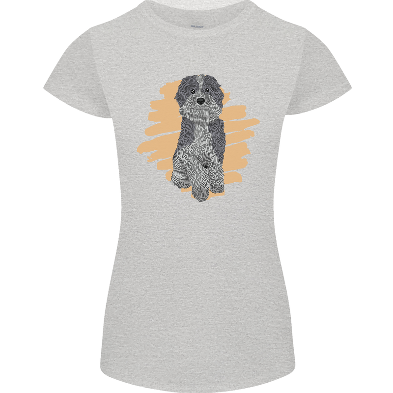 Aussie Doodle Womens Petite Cut T-Shirt Sports Grey