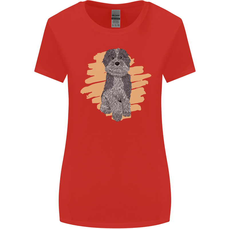 Aussie Doodle Womens Wider Cut T-Shirt Red
