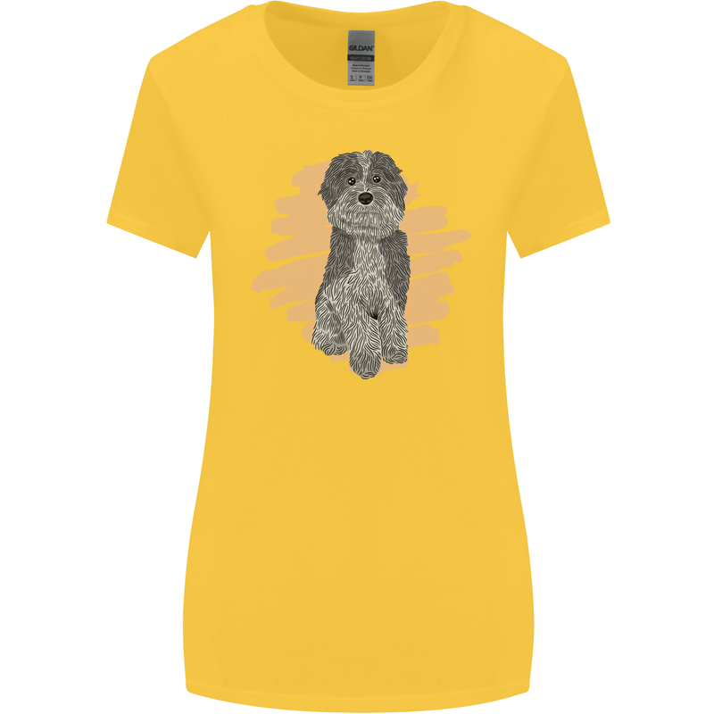 Aussie Doodle Womens Wider Cut T-Shirt Yellow