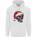 Australia Christmas Skull Australian Flag Biker Childrens Kids Hoodie White