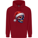 Australia Christmas Skull Australian Flag Biker Mens 80% Cotton Hoodie Red