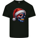 Australia Christmas Skull Australian Flag Biker Mens Cotton T-Shirt Tee Top Black