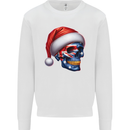 Australia Christmas Skull Australian Flag Biker Mens Sweatshirt Jumper White