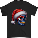 Australia Christmas Skull Australian Flag Biker Mens T-Shirt 100% Cotton Black