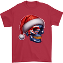 Australia Christmas Skull Australian Flag Biker Mens T-Shirt 100% Cotton Red