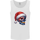 Australia Christmas Skull Australian Flag Biker Mens Vest Tank Top White