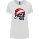 Australia Christmas Skull Australian Flag Biker Womens Wider Cut T-Shirt White