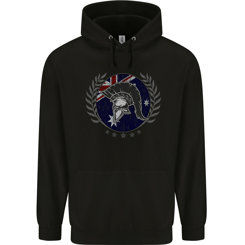 Australian Bodybuilding Flag Gym Training Spartan Childrens Kids Hoodie Black