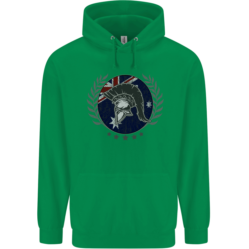 Australian Bodybuilding Flag Gym Training Spartan Childrens Kids Hoodie Irish Green