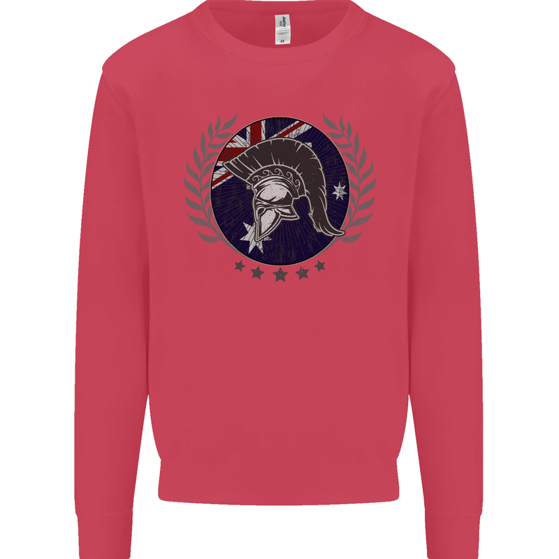 Australian Bodybuilding Flag Gym Training Spartan Kids Sweatshirt Jumper Heliconia