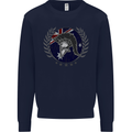 Australian Bodybuilding Flag Gym Training Spartan Kids Sweatshirt Jumper Navy Blue