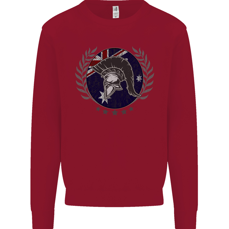 Australian Bodybuilding Flag Gym Training Spartan Kids Sweatshirt Jumper Red