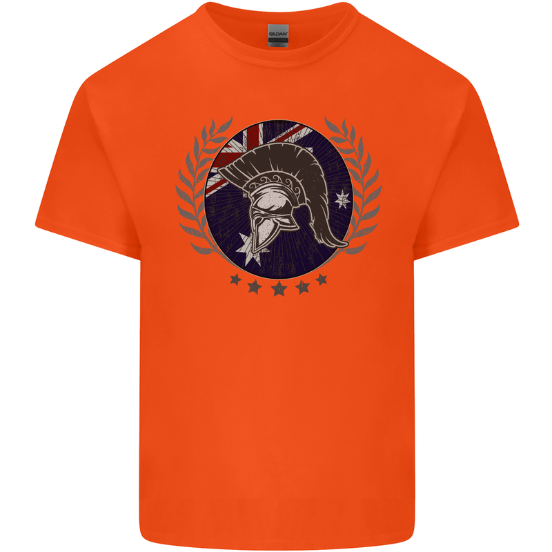 Australian Bodybuilding Flag Gym Training Spartan Mens Cotton T-Shirt Tee Top Orange