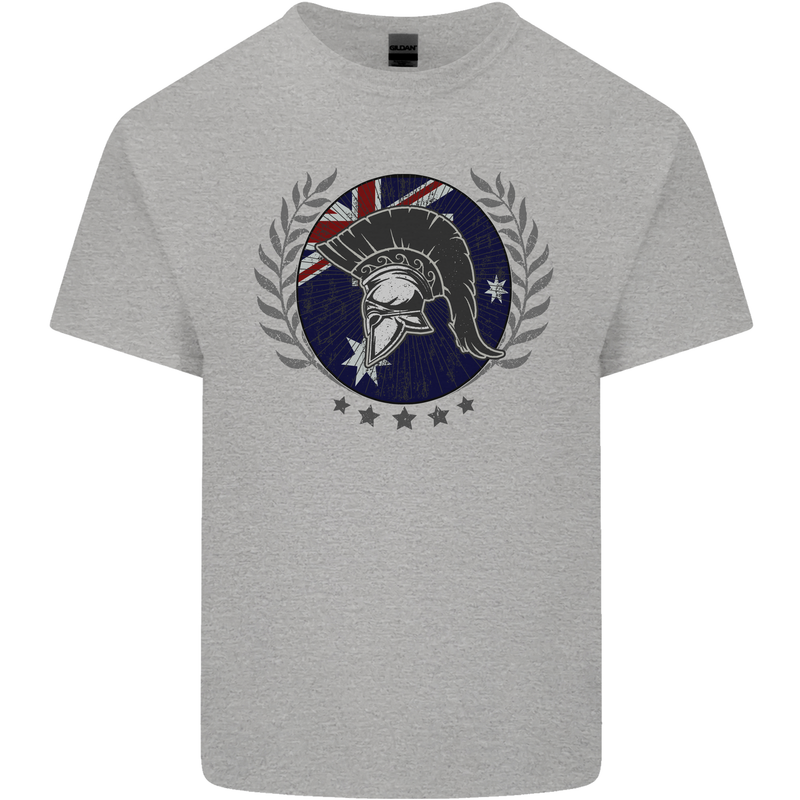 Australian Bodybuilding Flag Gym Training Spartan Mens Cotton T-Shirt Tee Top Sports Grey