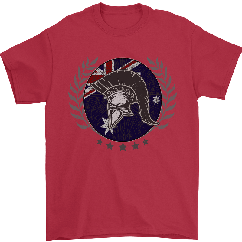 Australian Bodybuilding Flag Gym Training Spartan Mens T-Shirt 100% Cotton Red
