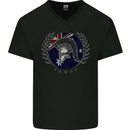 Australian Bodybuilding Flag Gym Training Spartan Mens V-Neck Cotton T-Shirt Black