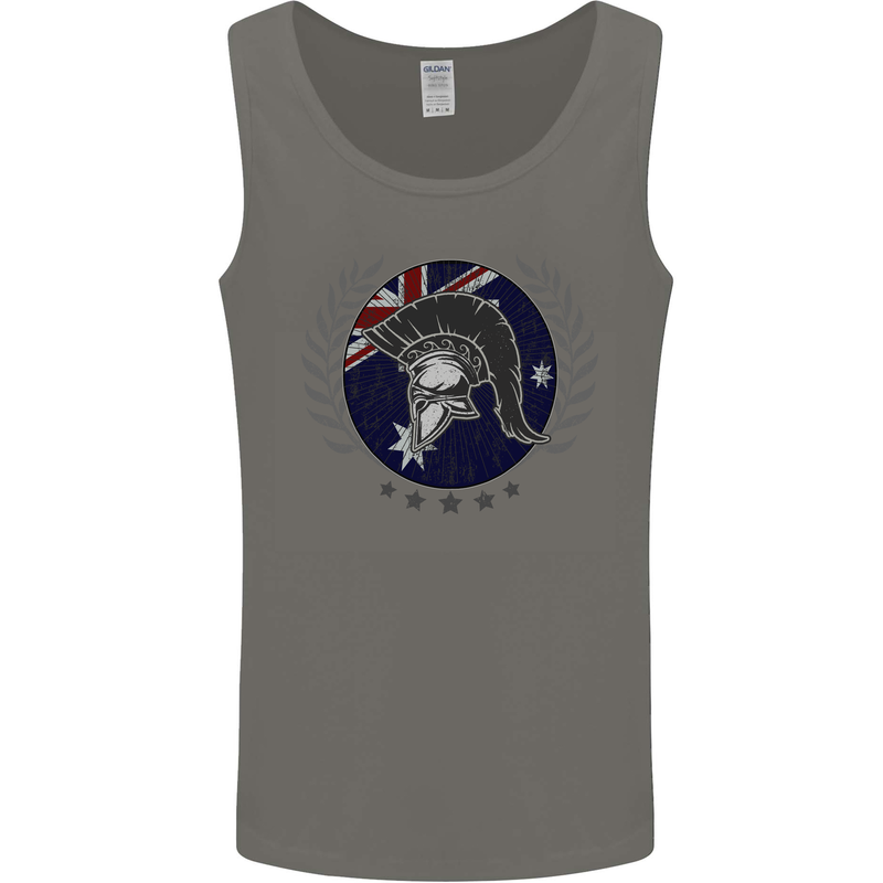 Australian Bodybuilding Flag Gym Training Spartan Mens Vest Tank Top Charcoal