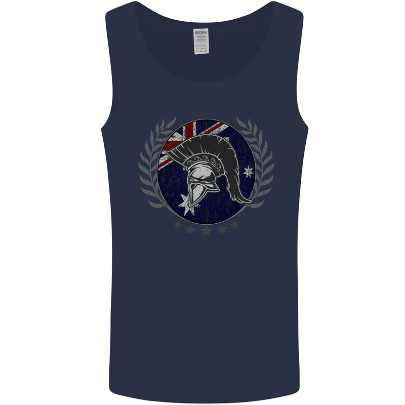 Australian Bodybuilding Flag Gym Training Spartan Mens Vest Tank Top Navy Blue
