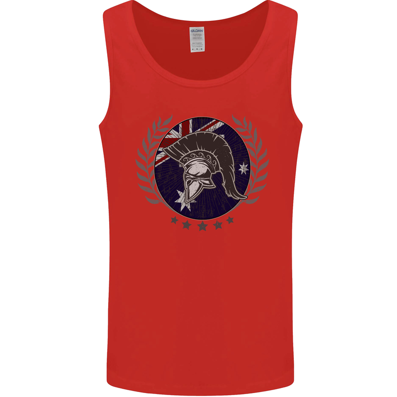 Australian Bodybuilding Flag Gym Training Spartan Mens Vest Tank Top Red