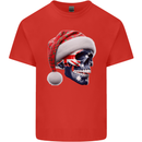 Australian Christmas Skull Xmas Australia Flag Kids T-Shirt Childrens Red