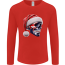 Australian Christmas Skull Xmas Australia Flag Mens Long Sleeve T-Shirt Red