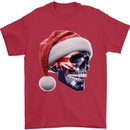 Australian Christmas Skull Xmas Australia Flag Mens T-Shirt 100% Cotton Red