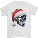 Australian Christmas Skull Xmas Australia Flag Mens T-Shirt 100% Cotton White