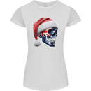 Australian Christmas Skull Xmas Australia Flag Womens Petite Cut T-Shirt White