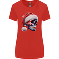 Australian Christmas Skull Xmas Australia Flag Womens Wider Cut T-Shirt Red