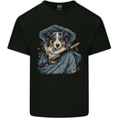 Australian Sheepdog Samurai Warrior Fantasy Kids T-Shirt Childrens Black